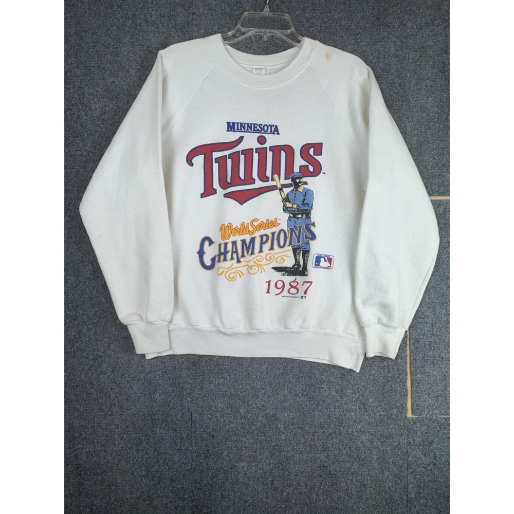 Vintage MINNESOTA TWINS 1987 World Series Champions 80s Sweatshirt Adult XL USA